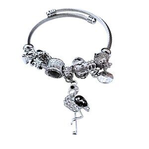 Adjustable Swan Charm Bracelet Inspired by Pandora – Charms Silver – Stainless S
